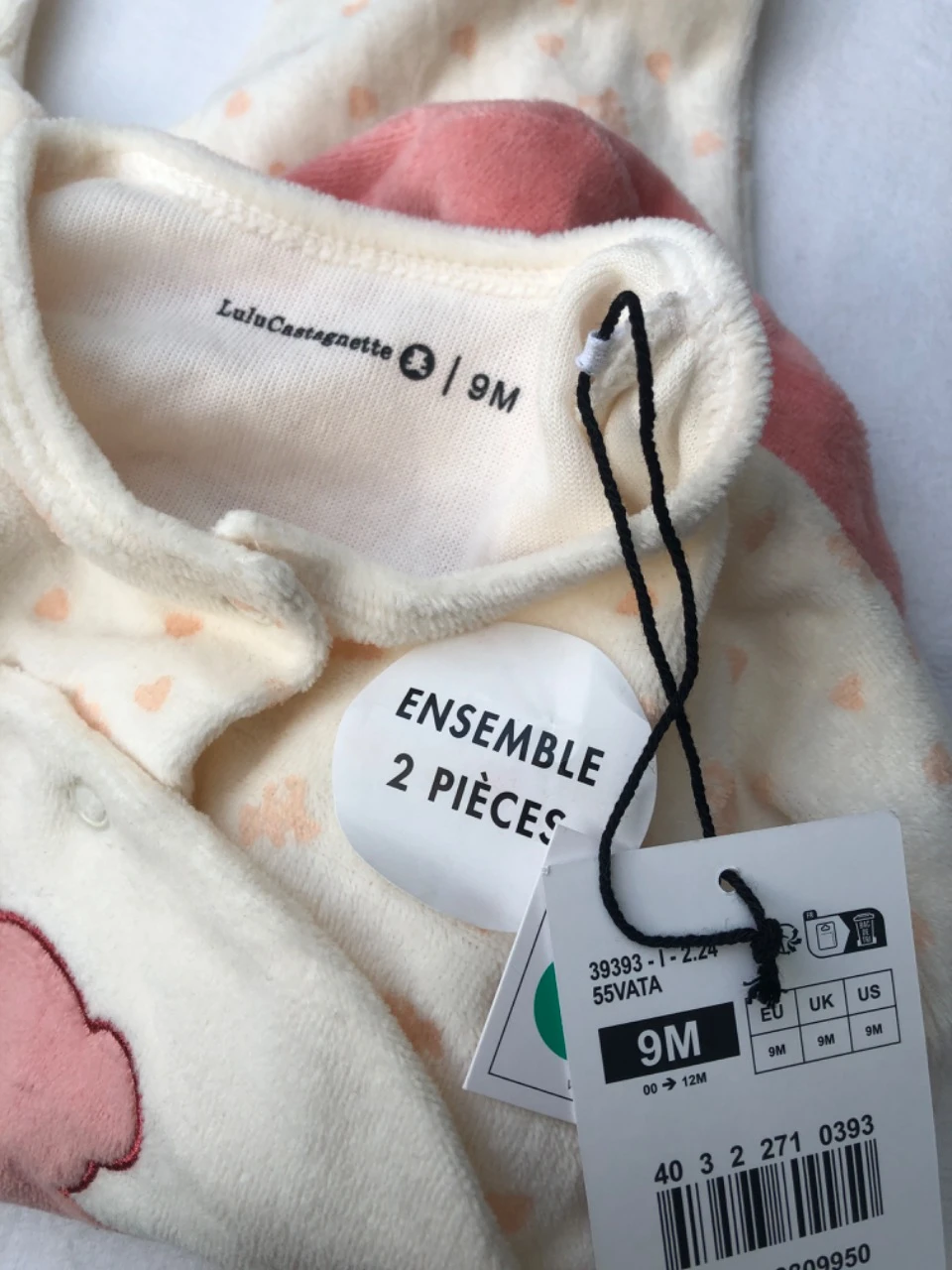 Velvet pajama set + hat Lulu Castagnette 9 months – photo 4